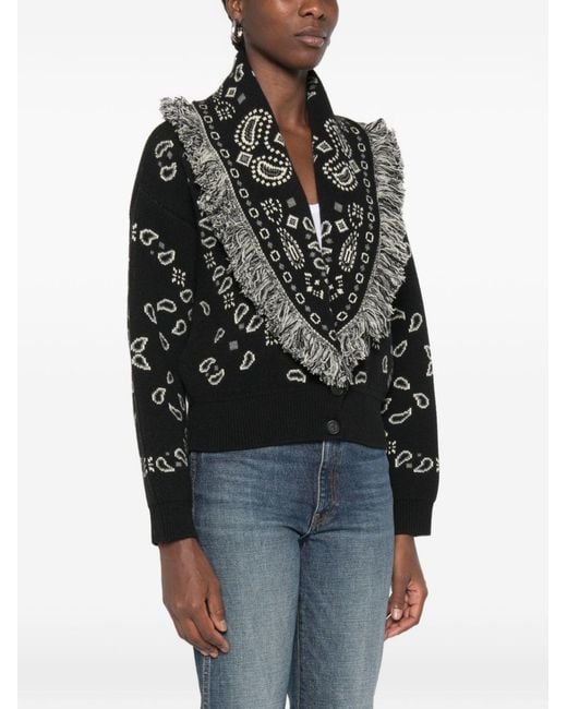 Alanui Black Cashmere And Wool Cardi-Bomber