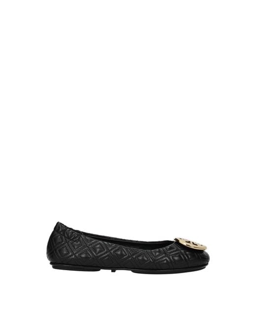 Tory Burch Black Leather Ballet Flats