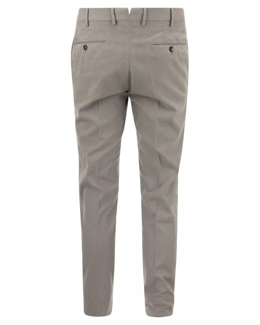 PT Torino Gray Super Slim Cotton Trousers
