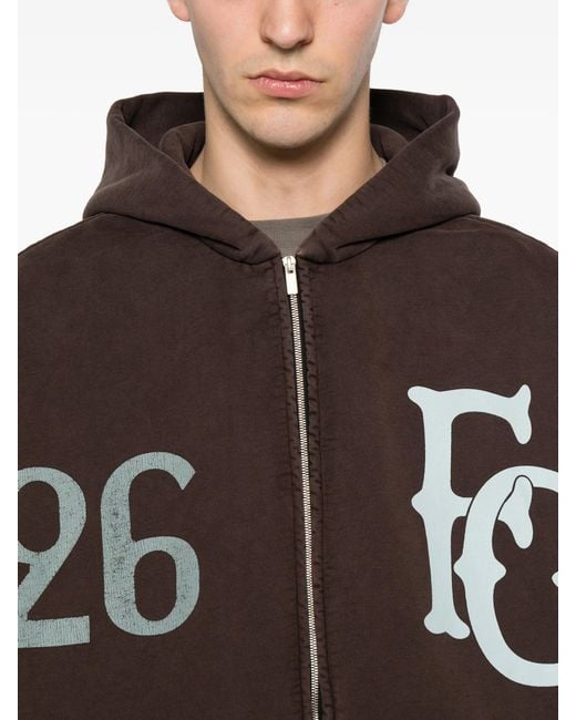 Fear Of God Brown "Baseball Club" Half Zip Hoodie