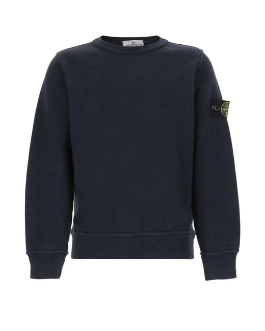 Stone Island Black Felpa Con Logo "Patch"