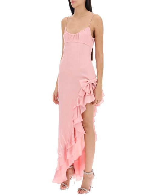 Alessandra Rich Pink Alessandra reiches asymmetrisches Kleid mit Schnickschnack