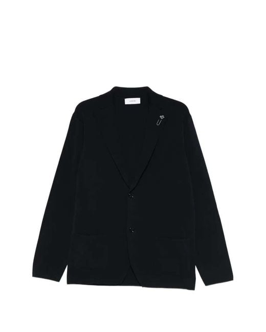 Lardini Black Cardigan With Pockets