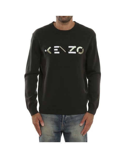 KENZO Woll -Logo -Pullover in Black für Herren