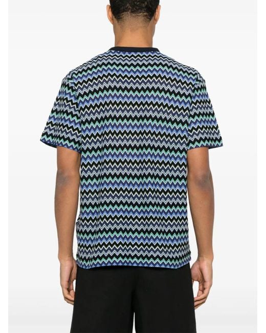 Missoni Blue Zigzag Print T Shirt