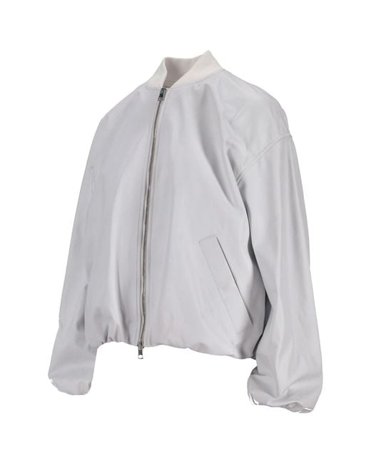 LA ROSE Gray Bomber Nappa Bianco