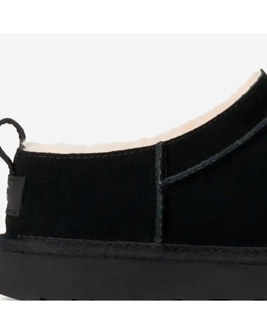 Ugg Black Flat Shoes Pelle Scamosciata