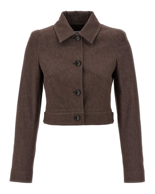 Giubbino Carpa in denim marrone di Max Mara in Brown