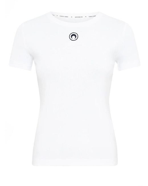MARINE SERRE White T Shirt "Moon"