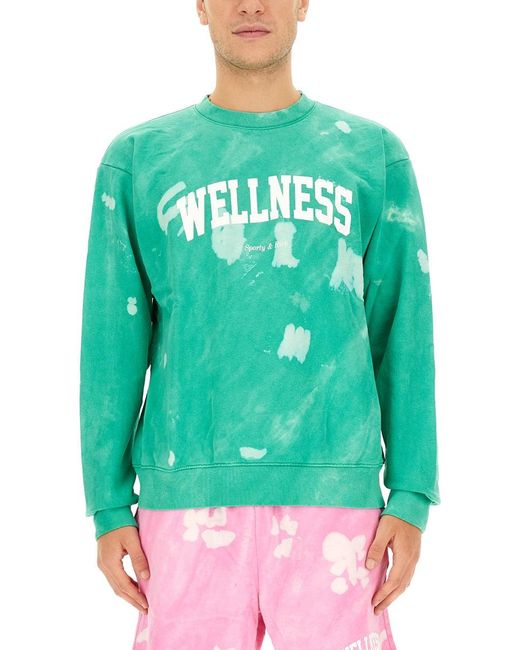 SPORTY&RICH Green Sweatshirt With Logo