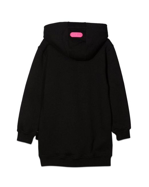 Gcds Black Oversize Hoodie Girl