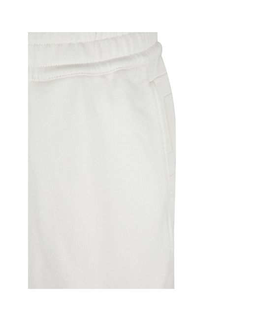 Burberry White Cotton Logo Shorts for men