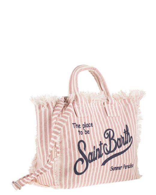 Mc2 Saint Barth Pink Colette Linen Handbag