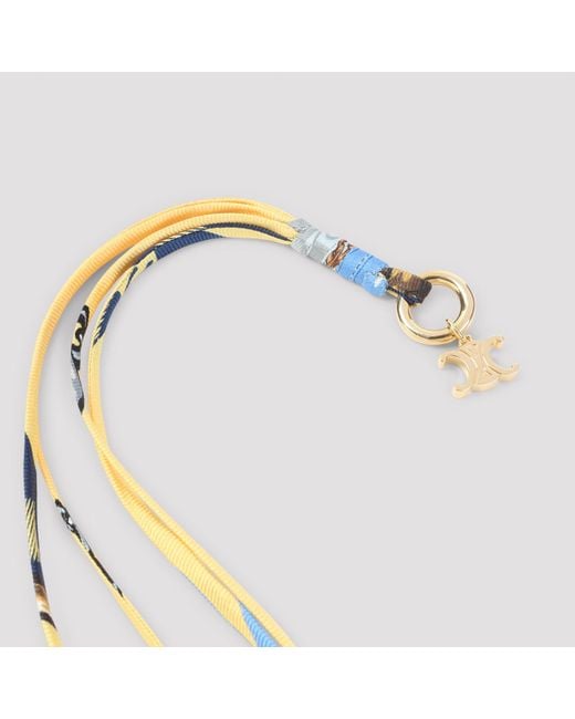 Céline Metallic Cordon Silk & Brass Necklace