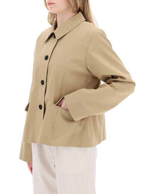 Skall Studio Natural Short Cotton Waterproof Jacket Named Petra In Italian