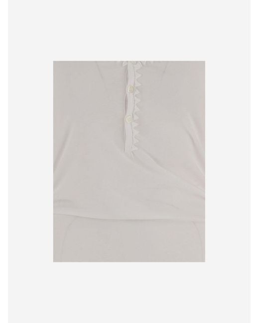 Jacquemus White Top Cotton Half-Button