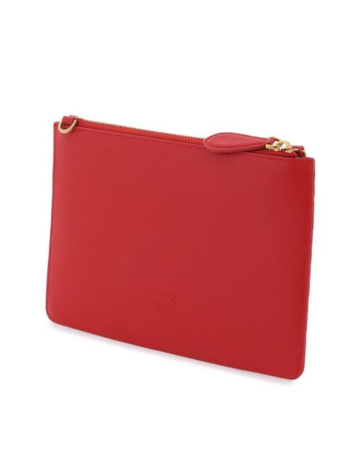 Borsa A Tracolla Classic Flat Love Bag S Imply di Pinko in Red