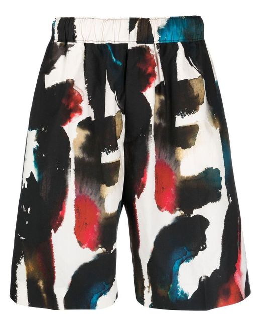 Alexander McQueen Red Multicolour Shorts for men