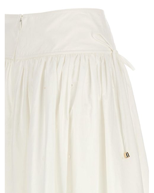 `` Coton blanc Broidered Midi ' Self-Portrait en coloris White