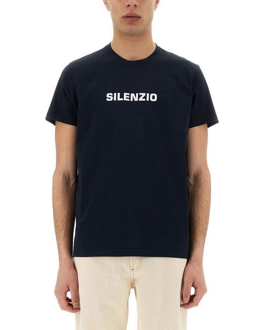 Aspesi Blue Printed T-Shirt for men
