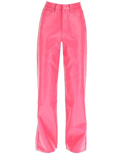 Pantalones de piel sintética con monograma "rotie" ROTATE BIRGER CHRISTENSEN de color Pink