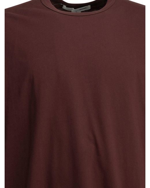 Comme des Garçons Red Crew Neck T Shirt With Reverse Logo
