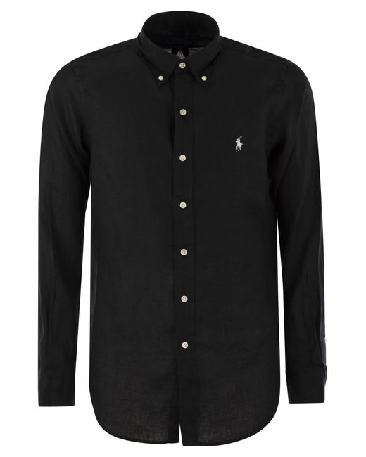 Camisa de lino personalizado Fit Polo Ralph Lauren de color Black