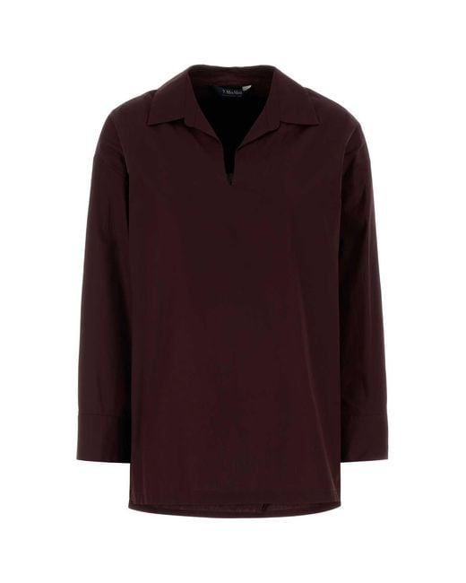 Max Mara Purple S Maxmara Aubergine Poplin Cristel Blouse