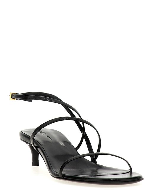 Khaite Black 'Loop Kitten' Sandals