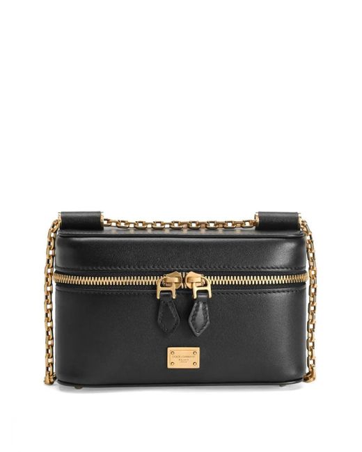 Dolce & Gabbana Black Schwarze Schultertasche Mit Kette