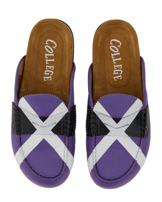 COLLEGE Purple Sabot With Iconic "X"