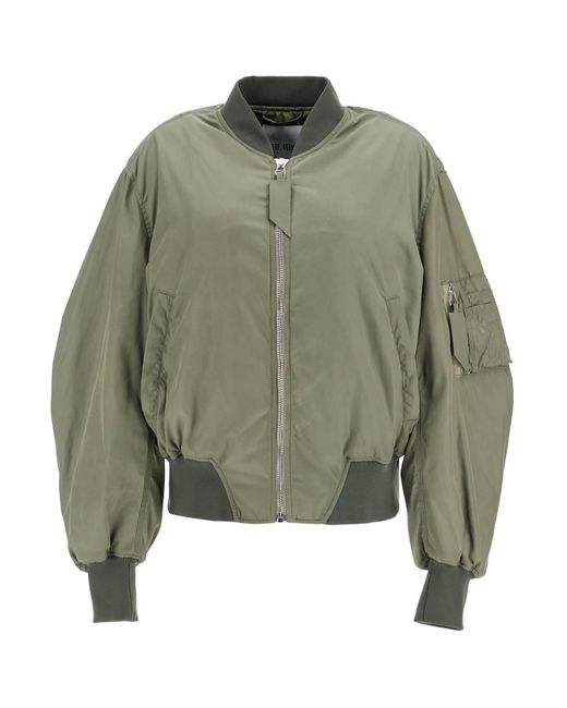 The Attico Green Der Attico übergroße Bomberjacke mit Puffärmel Militärgrün