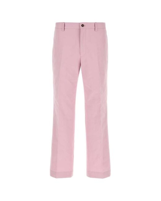 Prada Pink Flat Front Pants for men