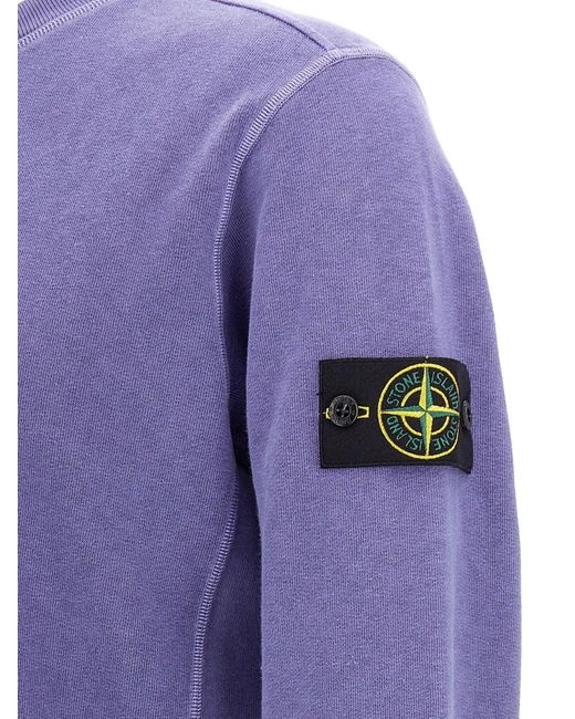 Sudadera de insignia de logotipo de Stone Island de hombre de color Purple