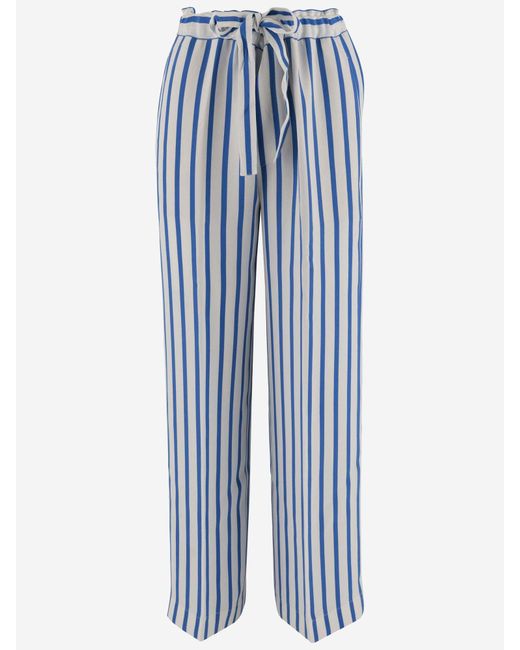 Polo Ralph Lauren Blue Striped Silk Pants