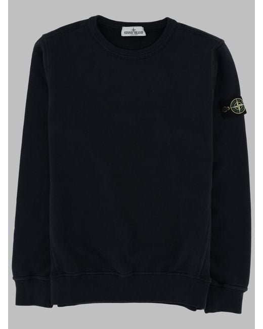 Stone Island Black Felpa Con Logo "Patch"