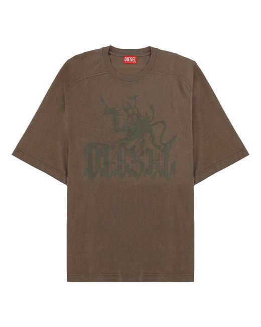 DIESEL Brown Tshirt Jussi Con Logo