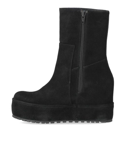 Paloma Barceló Black Smooth Suede Disa Ankle Boots With Internal Wedge