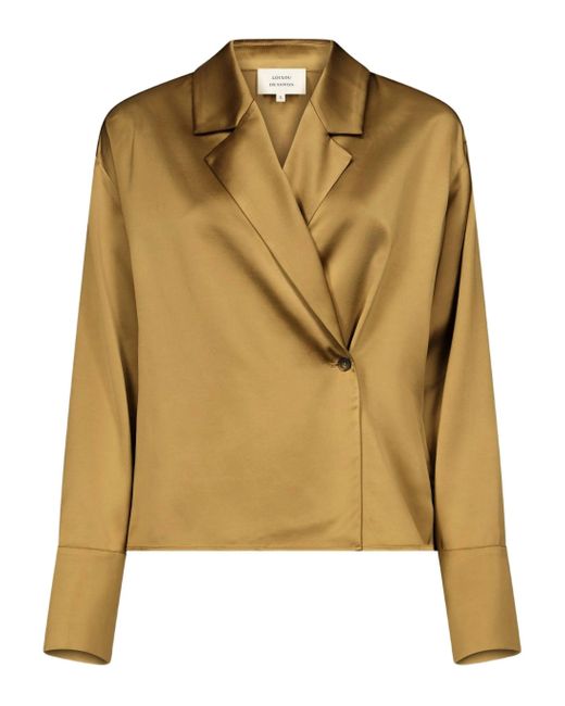 Loulou de Saison Metallic LOULOU DE SASISON Persien Asymmetrische Bluse