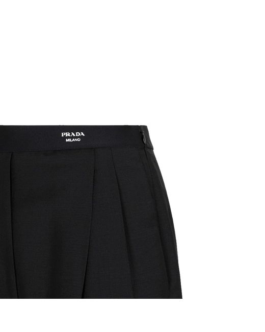 Pantalones de lana Prada de color Black