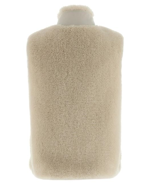 Tory Burch Natural Colorblock Highpile Gilet