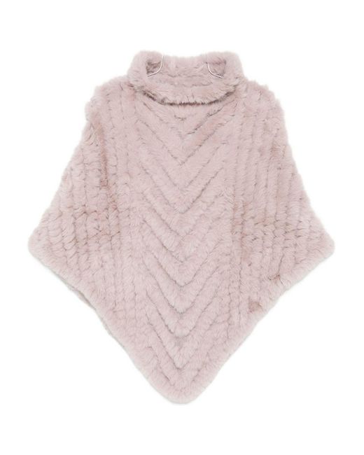 Liu Jo Pink Chevron-Pattern Turtleneck Poncho