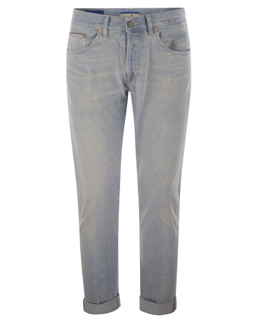 Dondup Pictogram Vijf Pocket Denim Broek in het Gray