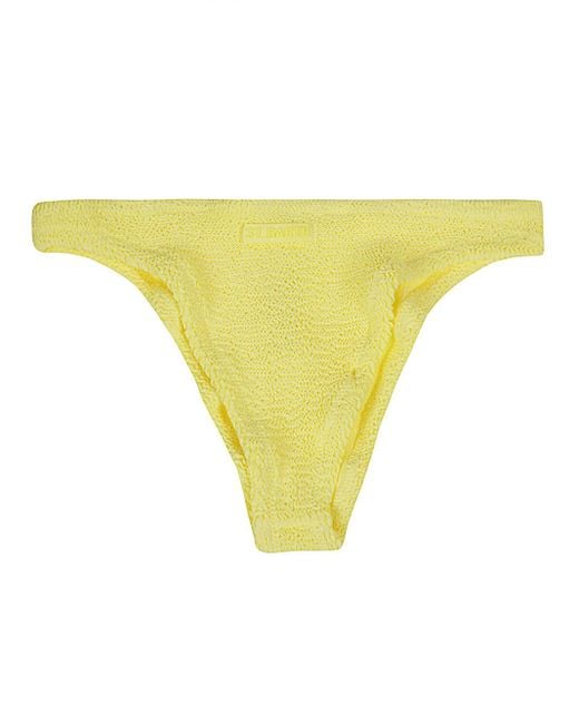 Mc2 Saint Barth Yellow Naomi Logo Patch Bikini Bottoms