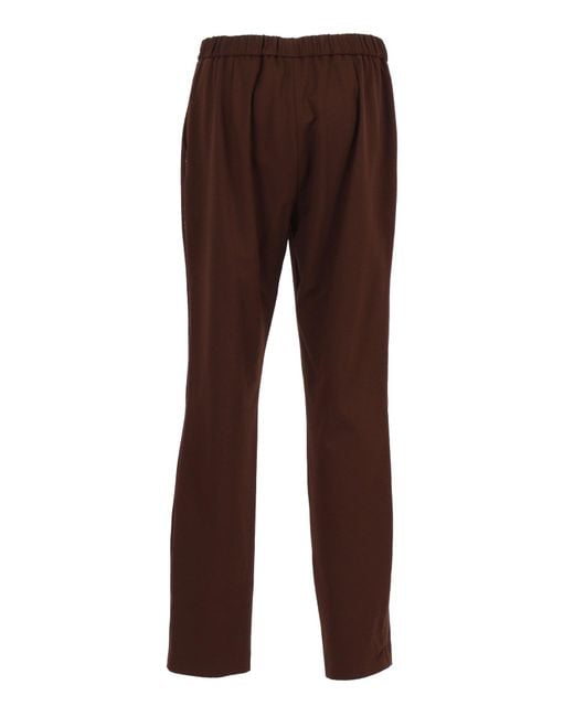 Fabiana Filippi Brown Ebano Jersey Punto Milano Pleated Jogging Trousers