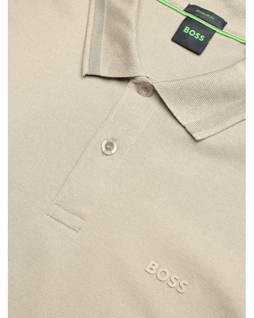 Boss Natural Cotton Polo Shirt With Logo for men