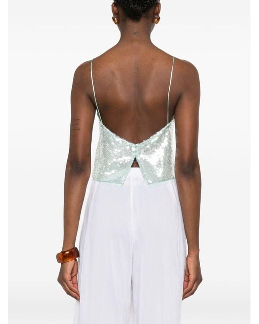 Forte_forte Blue Sequined Top