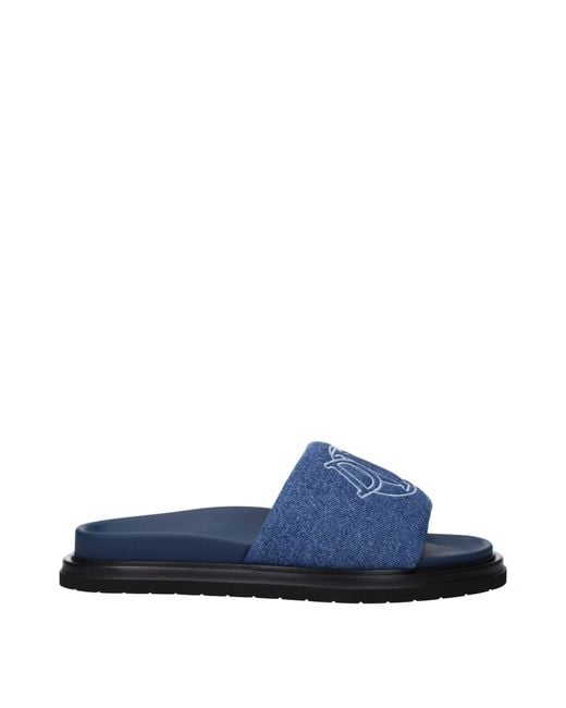 Dior Blue Slippers And Clogs Fabric/Jeans