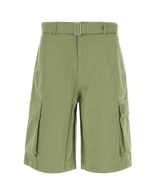 Maison Kitsuné Green Cotton Bermuda Shorts