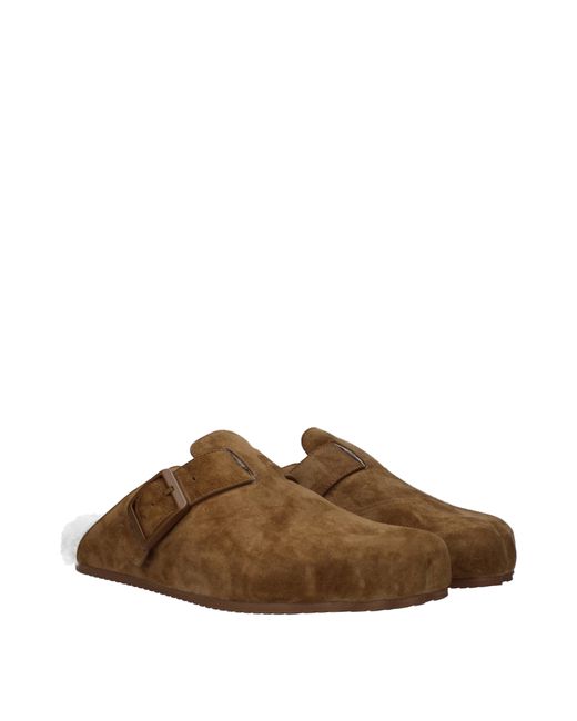 Balenciaga Brown Slippers And Hooves Suede/Optical